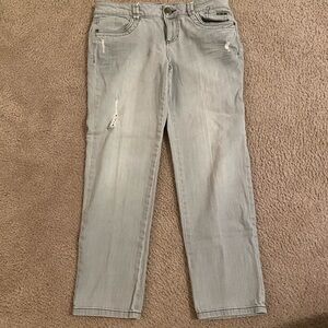 Elle Light Gray Straight Leg Jeans